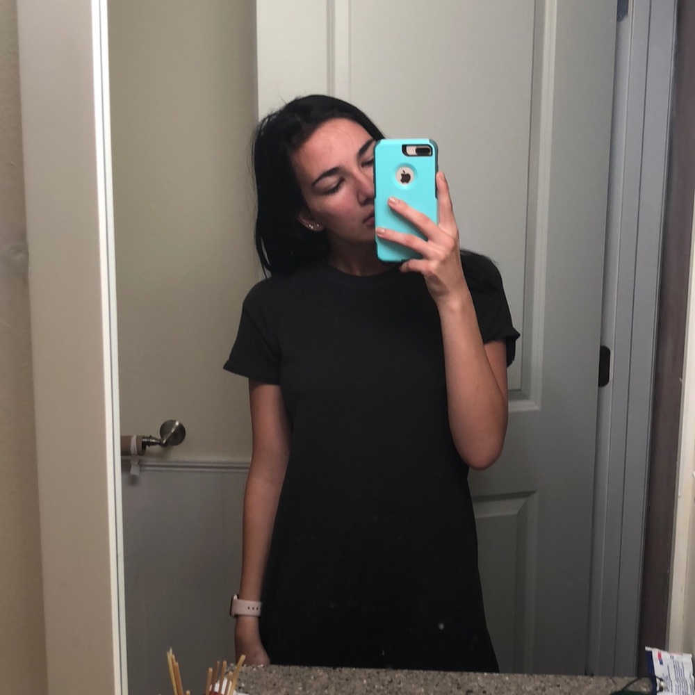 Dark green t shirt dress